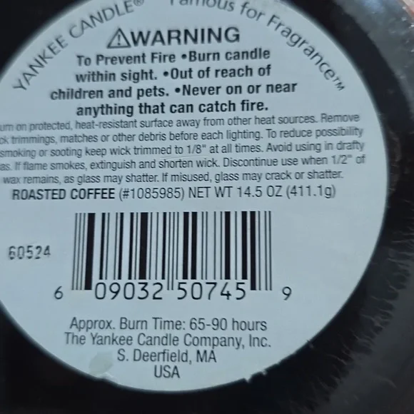 Rare Retired Yankee Candle Roasted Coffee 14.5 Oz. Jar Candle - Picture 2 of 5